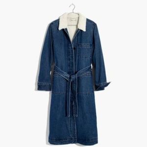 Madewell Chambray Sherpa Lined Coat